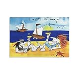 Udo Lindenberg – Happy Holidays Sylt Home Leinwandbild, Wandkunst, Dekoration, Poster, 30 x 45