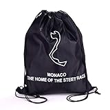 MJ Monaco - Polyester Monaco Track Zugtasche - leicht, langlebig und wasserdicht - Kordelzug-Tasche exklusiv entworfen beste Geschenke für Familie, Freunde und Motorsport-F