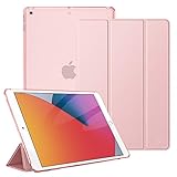 Fintie Hülle für iPad 10.2 Zoll (9. / 8. / 7. Generation, Modell 2021/ 2020/ 2019) - Ultradünn Schutzhülle mit transparenter Rückseite Abdeckung Cover mit Auto Schlaf/Wach, Roség
