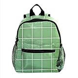 SIDOLI Grüne Wandfliesen, Schulrucksack Schultasche Nette Bookbags Rucksack Laptop Rucksack Diebstahlsicher Casual für Kinder Mädchen Jung