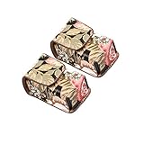 ZARSIO Mini Brillenetui für Faltbare Lesebrille Brille Aufbewahrungsbox PU Weiches Leder Rose Blumen 2er S
