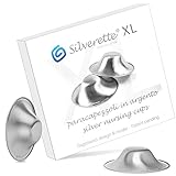 Silverette Silberhütchen aus purem Sterlingsilber - Still-Hütchen gegen wunde & entzündete Brustwarzen - Brustwarzen-Schutz für stillende Mütter - XL