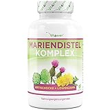 Mariendistel Artischocken Löwenzahn Komplex - 240 Kapseln (4 Monatsvorrat) - Hochdosiert mit 80% Silymarin & 2,5% Cynarin - Laborgeprüft - Veg