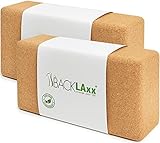 BACKLAxx® Yoga Block 2er Set aus Kork - 100% Natur Yoga Klötze nachhaltig - Yogablöcke hautfreundlich und ökologisch hergestellt inkl. Anwendung