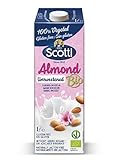 Riso Scotti ungesüßtes Mandelgetränk - 100% pflanzliches, biologisches, gluten- und laktosefreies Getränk, Mandelmilch ohne Zuckerzusatz, 1 L