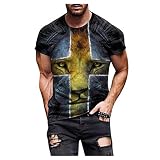 Lässige T-Shirts für Herren, Street Fashion Cross Belief gedruckt, runder Kragen, kurzärmelig
