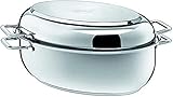 Silit Ovaler Bräter 7,7l, Induktionsdeckel, 38 x 26 x 12,2 cm, Edelstahl Bräter Induktion, back
