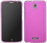 ENERGMiX Silikon Hülle kompatibel mit Alcatel Pop 4 (5051D) Tasche Case Zubehör Gummi Bumper Schale Schutzhülle Zubehör in Pink