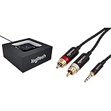 Logitech Bluetooth Audio Adapter schwarz & Amazon Basics PBH-19822 Cinch-Audiokabel, 3,5-mm-Klinkenstecker auf 2 x Cinch-Stecker, 2,44 