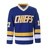 Hanson Brothers Charlestown Chiefs 16 Jack 17 Steve 18 Jeff Slap Shot Movie Eishockey Trikot, 17 Blau, 3X-Groß