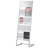 Springhua. Regal Zeitungsständer Bücherregal Information Eine einfache Propaganda Rahmen Büro Rack-Boden-Ausstellungsstand (Farbe: grau, Größe: 140 * 48 * 38 cm)