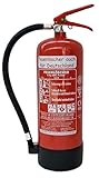 Brandengel Feuerlöscher 6kg ABC Pulverlöscher mit Manometer EN 3, Messingarmatur Sicherheitsventil, (Mit Kunststoffstandfuß ohne Wandhalter ohne Prüfnachweis u. Jahresmarke)