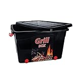 STiGBJÖRN Profi- Grillbox mit Deckel 40 Liter [53 x 40 x 32 cm] für Grillzubehör, Holzkohle etc. Schwarz mit Logo Made in EU I Geschenk für Männer, Transportbox, Aufbewahrungsk