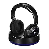 Thomson Kabelloser Over-Ear Bluetooth Kopfhörer mit Ladestation (für HIFI/Smartphone/Tablet/PC, Telefonie- und Remotefunktionen, VOIP, 12h Betriebszeit) Wireless Headphones schw