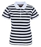 derbe Hamburg Damen Polo T-Shirt Retro Navy White blau Weiss gestreift - M