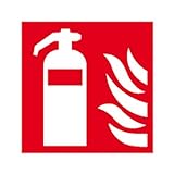 Aufkleber Feuerlöscher langnachleuchtend gemäß ASR A1.3 / Folie selbstklebend 20 x 20 cm (Brandschutzzeichen, Feuerlöschgerät) w
