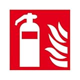 Aufkleber Feuerlöscher langnachleuchtend gemäß ASR A1.3 / Folie selbstklebend 20 x 20 cm (Brandschutzzeichen, Feuerlöschgerät) w