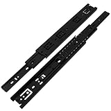VADANIA 50,8 cm Schubladenauszug, VA1245 schwarz, Kugellager, 3-fach Vollauszug, Seitenmontage, 45,4 kg Tragkraft, 1 Paar (2er-Pack)