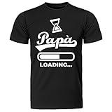 T-Shirt Vater Loading, Geschenkidee zum Vatertag, Vatertag, Zukunft, Schwarz , L