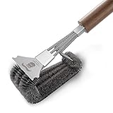 GRILAZ Grillbürste Grill Zubehör 42,5cm - Edelstahl Spatel, Langer Griff für Holzkohle Elektro Gas G