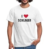 Spreadshirt I Love Schlager Männer T-Shirt, XL, Weiß