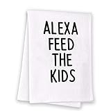 Alexa Feed the Kids Küchendekoration Geschirrtuch Neuheit Bauernhaus Waffel Küchentuch Hauseinweihungsgeschenk (füttern Sie die Kinderküche EU)