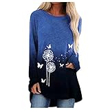 Damen Longshirt Blouse WeißE Blusen GüNstig T-Shirt Damen Lang Hemdbluse Bluse Gummizug Saum Damen Oberteile Sommer Sale T Shirts Damen Sommer Top Look Lockere Oberteile D