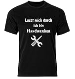 T-Shirt mit Druck Handwerker T-Shirt mit Spruch, Flockdruck, Schwarz, Handwerk