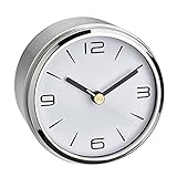 TFA Dostmann Tischuhr Camino, 60.1036.55, Kaminuhr modern, klein, analog, edles Design, rutschfest, aus Aluminium, Silber, (L) (B) 94 x (H) 61