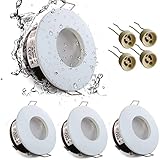 PJDOOJAE 4Set IP65 5W Warmweiß 3000K LED-Spot, GU10 Geeignet Für Badezimmer- Und Küchenstrahler wasserdichte LED-Deckeneinbauleuchten, (GU10 Konfigurieren) Downlight-Ausschnitt 68