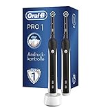 Oral-B PRO 1 750 Black Edition Elektrische Zahnbürste/Electric Toothbrush für eine gründliche Zahnreinigung, 1 Putzprogamm, Drucksensor, Timer & Reiseetui, 1 CrossAction Aufsteckbürste, schw