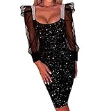 Berimaterry Cocktail Club Backless Glitter Dress Sexy Sheath Shimmer Women Party Women's Dress (Black, XXXL)