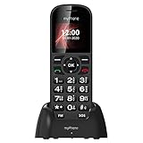 myPhone SOHO Line H22 GSM Tischtelefon für Büro und zu Hause, mit Farbdisplay, Freisprechen, Dual SIM, großem Display, Schnurloses Telefon ohne Anrufbeantworter, Großtastentelefon mit L