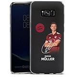 DeinDesign Slim Case extra dünn kompatibel mit Samsung Galaxy S8 Plus Duos Silikon Handyhülle transparent Hülle FC Bayern München Thomas Müller Offizielles Lizenzproduk