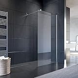 SONNI Duschwand Glas 90 x 200 cm Walk In Dusche 8 mm NANO Glas Duschtrennwand Glas Badewanne Duschw