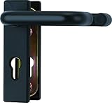 ABUS 215230 Beschlag KFG für Feuerschutztüren - mit beidseitigem Drücker - kurzes, kantiges Abdeckschild - 21523 - Schw