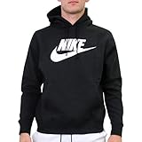 Nike Herren Pullover Hoodie Sportswear Club Fleece, Black/Black/White, M, BV2973-010