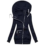 Damen Jacke Daunenoptik, Warme Steppjacke Winterjacke,Steppmantel Mit Kapuze Parka übergangsjacke Gefüttert Outing Frauen Reißverschluss Elegante Hoodies Sweatshirt Langen Outwear Kapuzenpullover Top