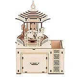 BAOZUPO Holz 3D Dreidimensionales Puzzle Maßgeschneiderte Kinder Lernspielzeug DIY Puzzle Holzspielzeug Dreidimensionales Modell Karussell Uhrwerk Stifthalter Sp