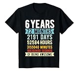 Kinder Geburtstag 6 Geschenke Shirt 6 Jahre Jungen Mädchen T-S