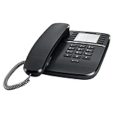 Gigaset DA510 - Schnurgebundenes Telefon mit praktischer Anrufanzeige - Kurzwahleinträge - großes Telefonbuch - Stummtaste mit Wartemelodie - Anrufsperre und Tastensperre, schw