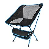 HIXISTO Faltstuhl，Freizeitliege Camping-Klappstuhl Max Last 150kg Tragbarer Leichter Leichtstuhl für Büro Home Wandern Picknick BBQ Beach Outdoor-Angelstühle (Color : Sky Blue)