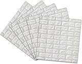 LIYG 3D Brick Wall Panels Aufkleber PE-Schaum-Selbstklebende Tapeten-entfernbare Wand-Dekoration (Color : White, Size : 5 Pack)