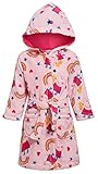 Peppa Bademantel für Mädchen, mit Kapuze, Fleece, mit Gürtel, Rosa, rose, 3-4 J