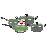 Posten Anker Premium Edelstahl Kochtopfset I Topfset I Töpfe und Pfanne I Induktion geeignet I 6 TLG Green Design I Spülmaschinengeeignet I