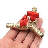 YUXIwang Ventil Montag Großer Clamp Schlauchkupplung Treibstoff Wasser Öl und Gas Compatible with die Gartenbewässerung Automotive 3/8' 10mm Messing Y 3-Way Shut Off-Kug