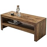 FineBuy Couchtisch Massiv-Holz Sheesham 110 cm breit Wohnzimmer-Tisch Design dunkel-braun Landhaus-Stil Beistelltisch Natur-Produkt Wohnzimmermöbel Unikat modern Massivholzmöbel Echtholz rechteckig