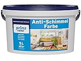 prinzcolor Premium Anti-Schimmelfarbe Schimmelschutz Feuchtraumfarbe Weiß 5