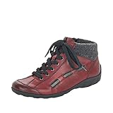 Rieker Damen L6543 Hohe Sneaker, Rot (Wine/anthrazit), 42 EU