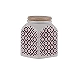 LYUN Vorratsdosen aus Keramik mit Holzdeckel, luftdichter Verschluss, Behälter für Kaffee, Nüsse, Pfeffer (Farbe: 1 x rot, 750 ml)